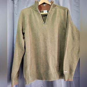 Columbia Men's Olive Green Heavyweight Sweater Size XL 100% Cotton